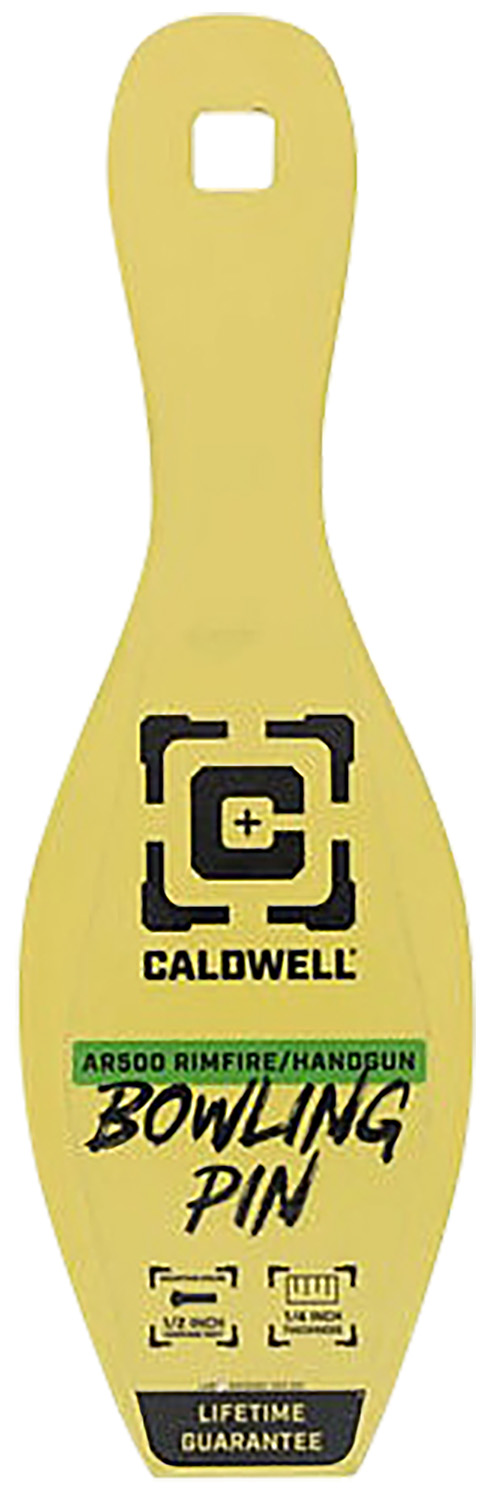 Caldwell 4002312 Rimfire/Handgun Yellow AR500 Steel Bowling Pin 1/4" Thick