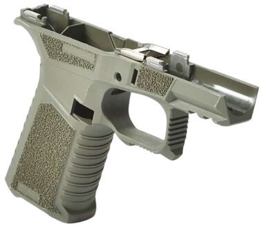 Sct Manufacturing 0225020100IB Sub Compact  Compatible w/ Glock 43X/48 OD Green Polymer Frame Aggressive Texture Grip Includes Locking Block