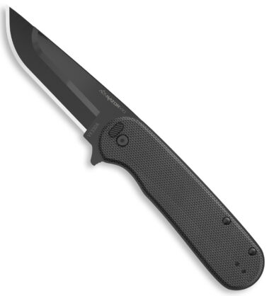 Outdoor Edge VX330A Razor VX3 EDC 3" Folding Drop Point Plain Black 420J2 SS Blade, Green G10 Handle