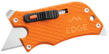 Outdoor Edge SWB10C SlideWinder 3.50" Long, Plain Utility Blade, Orange GNR/SS Handle, Screwdriver, Bottle Opener