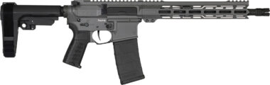 CMMG 30AB20FTNG Banshee MK4 300 Blackout 30+1 12.50" Black Nitride Medium Taper Threaded Barrel, EML 7" M-LOK Handguards, Tungsten Cerakote Aluminum Picatinny Rail Receiver, CMMG Zeroed Grips