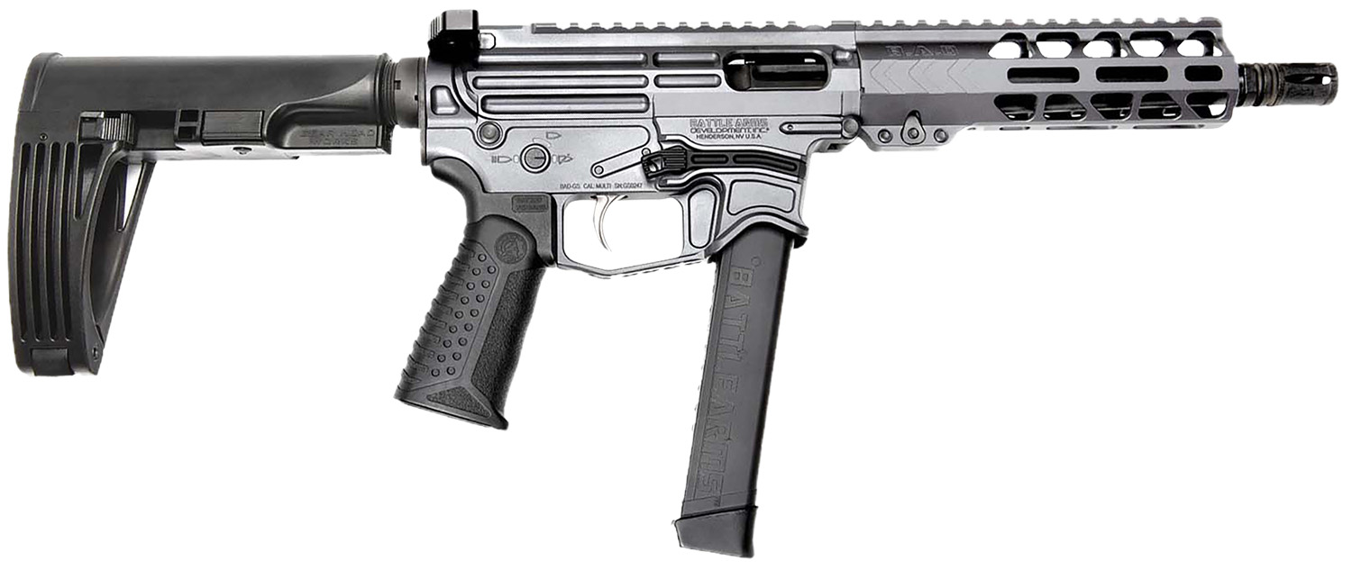 Battle Arms Development XIPHOS004 Xiphos 9mm Luger 30+1 8.50" Black Barrel, M-LOK Handguards, Combat Gray Aluminum Picatinny Rail Receiver Black Synthetic Adjustable Stock, Adj Black Grips