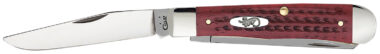 Case 00783 Trapper Medium 3.25"/3.27" Folding Clip Point/Spey Plain Mirror Polished Tru-Sharp SS Blade Corn Cob Jigged Old Red Bone Handle