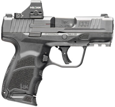 HK 81001131 CC9  9mm Luger 10+1/12+1 3.32" Black Polygonal Rifled Barrel, Optic Ready RMSc/407k Footprint/Serrated Steel Slide, Polymer Frame w/Picatinny Rail, Black Interchangeable Backstrap Grip