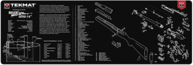 TekMat TEKR36MINI14 Ruger Mini-14 Cleaning Mat Black/White Rubber 12"x36" Ruger Mini-14 Parts Diagram