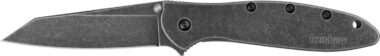 Kershaw 1660RBW Leek Random EDC 3" Folding Reverse Tanto Plain Black Oxide Blackwash 14C28N Steel Blade, Blackwash Stainless Steel Handle