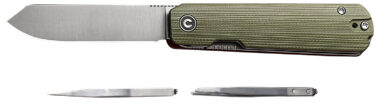 Civivi Knives C21004B-1 Sendy 2.83" Folding Spey Point Plain Satin Nitro-V Steel Blade. Green Textured G10 Handle