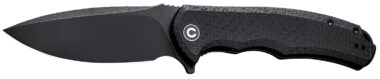 Civivi Knives C803G Praxis  3.75" Folding Plain Black Stonewashed 9Cr18MoV SS Blade, Black Textured Micarta Handle