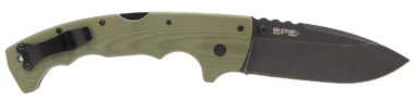 Cold Steel CSFL50MAX 5-Max  5" Folding Drop Point Plain Black Stonewashed S35VN Blade, 7.13" OD Green Textured G10 Handle