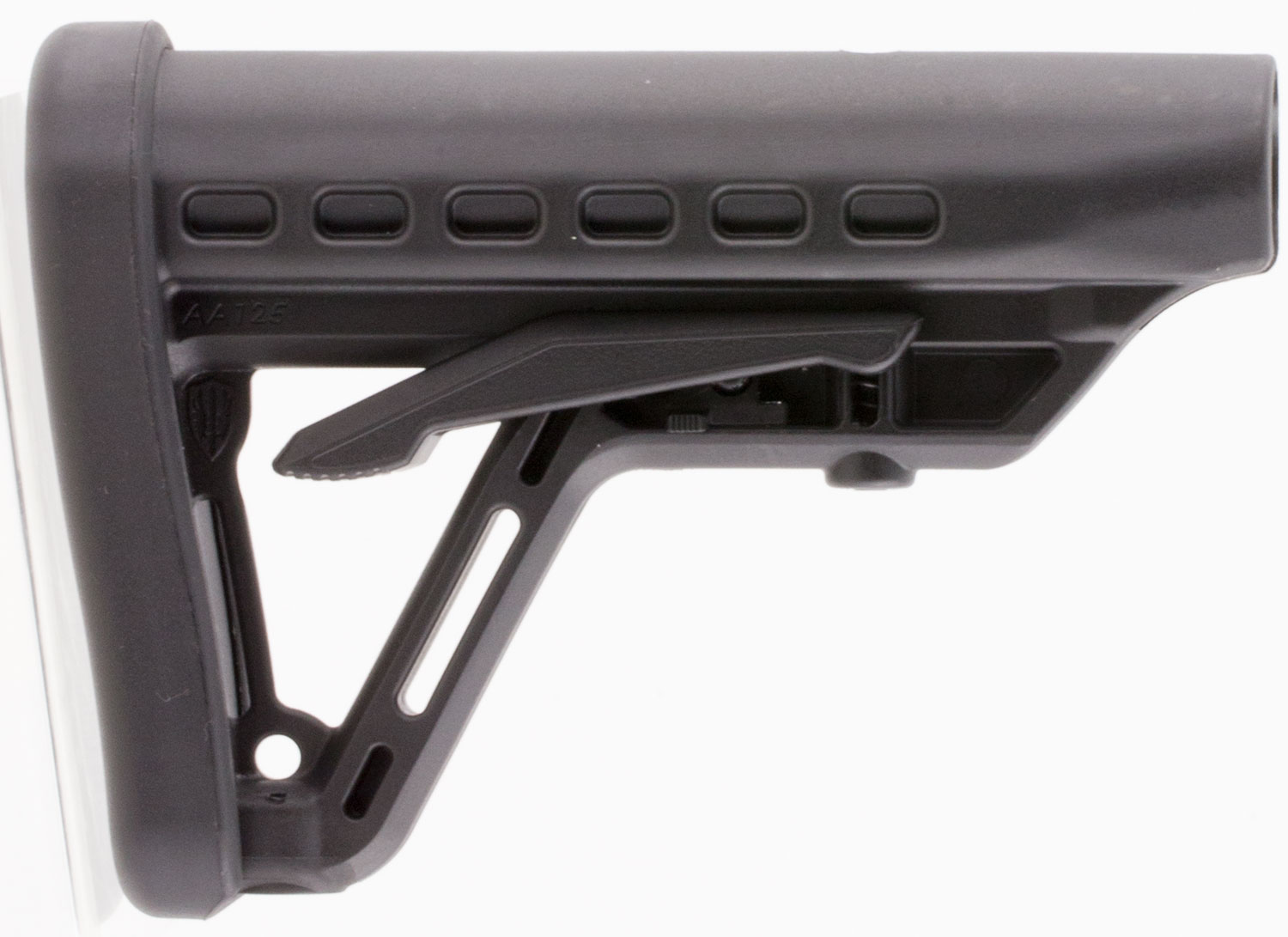 Archangel AA125 Low-Profile Black Synthetic, 6 Position, Fits AR-Platform with Commercial Tube