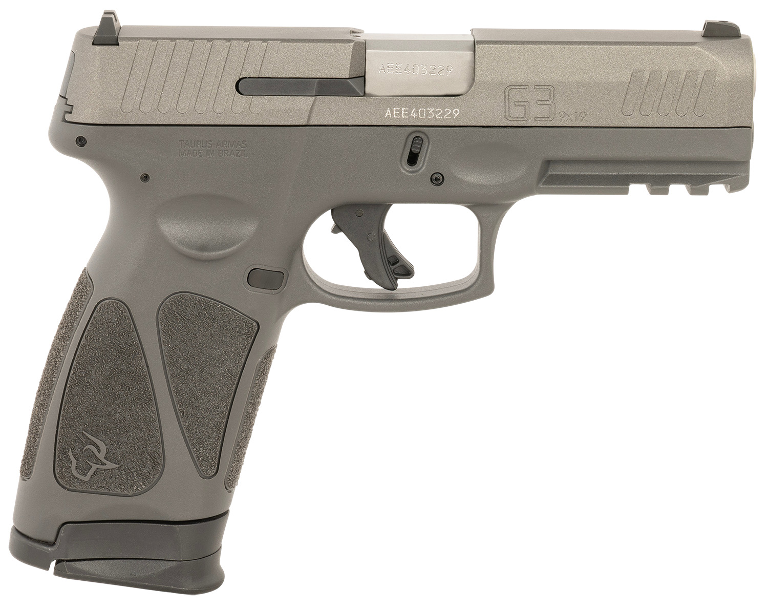 Taurus 1-G3B94CG G3 Full Size Frame 9mm Luger 17+1 4" Stainless Stainless Steel Barrel, Tungsten Gray Cerakote Stainless Steel Serrated Slide, Gray Polymer Frame w/Picatinny Rail