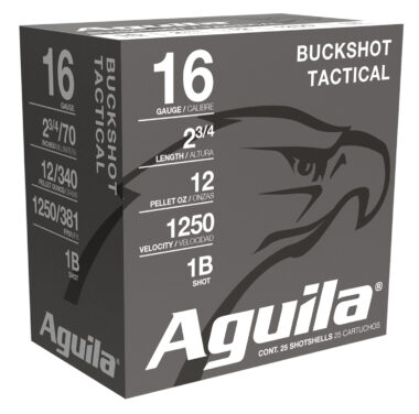 Aguila 1C1601BA Buckshot  16Gauge 2.75" 1 1/8oz 1Buck Shot 25 Per Box/10 Case