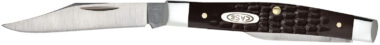 Case 00083 Pen Small 2"/1.47" Folding Clip/Pen Plain As-Ground Stainless Steel Blade Brown Jigged Synthetic Handle