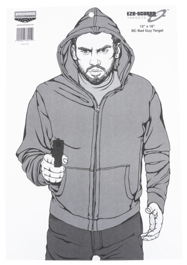 Birchwood Casey 37011 EZE-Scorer  Silhouette Hanging Paper 12" x 18" Gray/White Pkg of 100