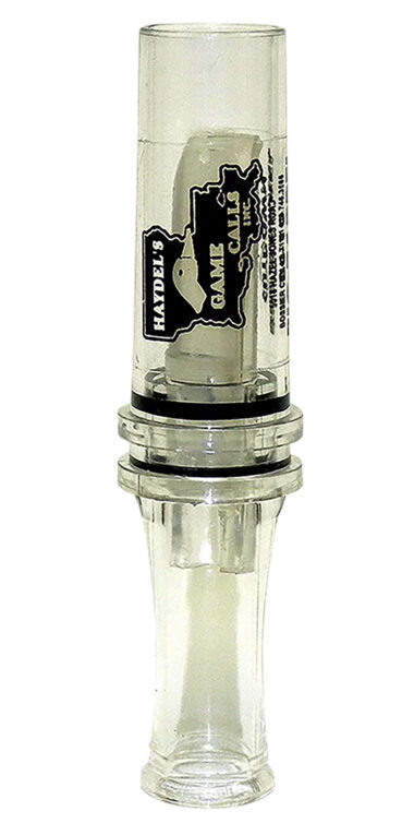 Haydel's Game Calls BC10 Big Barreled  Open Call Single Reed Mallard Sounds Attracts Ducks Clear Plastic