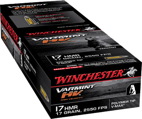 Winchester Ammo S17HMR1 Varmint HV 17HMR 17gr Hornady V Max 50 Per Box/20 Case