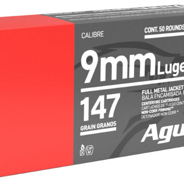 Aguila 1E097719   9mm Luger 147gr Full Metal Jacket Flat Point 50 Per Box/20 Case