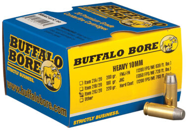 Buffalo Bore Ammunition 21C20 Outdoorsman Strictly Business 10mmAuto 220gr Hard Cast Flat Nose 20 Per Box/12 Case