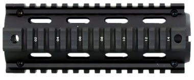Aim Sports MT021 M4 Handguard 6" Carbine Style Made of Aluminum with Black Anodized Finish & Quad Rail