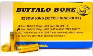 Buffalo Bore Ammunition 7C20 Personal Defense Strictly Business 454Casull 360gr Lead Wide Nose 20 Per Box/12 Case