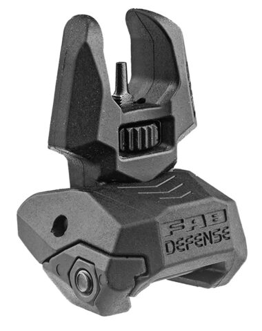 FAB Defense FXFBS Front Back-Up Sight for AR-15/ M16/ M4 Low Folded Profile Spring-Locked Deployment Black Polymer & Metal