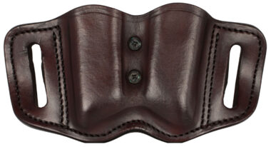 1791 Gunleather MAGF22SBRA MAG-F Double Mag Holster Signature Brown Leather Belt Slide Compatible w/ Double Stack Ambidextrous