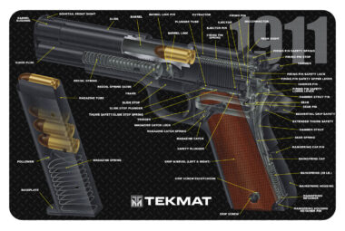 TekMat TEKR171911CA  Cleaning Mat Multi-Color Rubber 11"x17" 1911 3D Cutaway