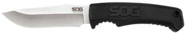 S.O.G SOGFK1001CP Field  4" Fixed Clip Point Plain Satin 7Cr17MoV SS Blade Black TPR Handle Includes Sheath