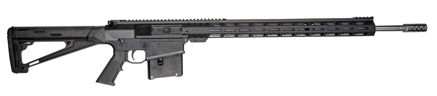 Great Lakes Firearms GL10LA300SSBLK AR-10 300 Win Mag 5+1 24", Black, 20" M-Lok Handguard Fixed Hogue OverMolded Stock, A2 Grip, Muzzle Brake