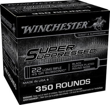 Winchester Ammo SUP22LRB2 Super Suppressed 22LR 45gr 350 Per Box/4 Case