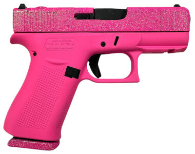 Glock PX4350204NFRMOSPIX G43X MOS Slim Sub-Compact 9mm Luger 10+1 3.41" Black GMB Barrel, Pixie Glitter Cerakote Steel Optic Ready/Serrated Slide, Pixie Cerakote Polymer Frame & Grip, Ambidextrous