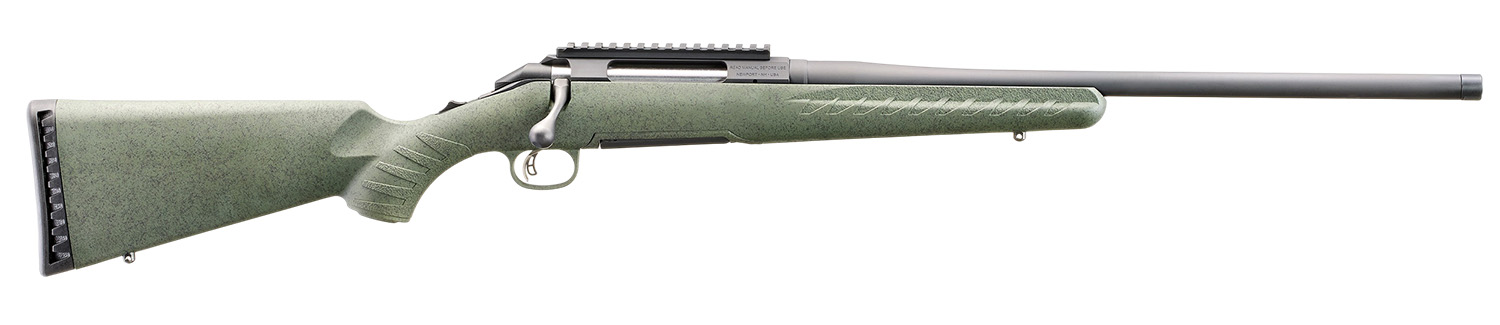 Glenfield 52007 Model A Full Size 450 Bushmaster 3+1 20" Matte Black Threaded Barrel, Matte Black Alloy Steel Receiver w/Picatinny Rail, Moss Green Splatter Fixed Synthetic Stock, Thread Protector