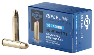 PPU PP30F Standard Rifle 30Carbine 110gr Full Metal Jacket Round Nose 50 Per Box/10 Case