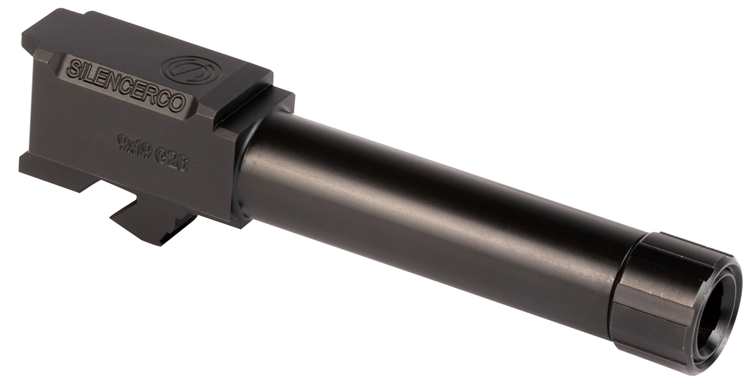 SilencerCo AC1329 Glock 9mm Luger 3.70" Threaded Black Nitride Stainless Steel, Fits Glock 26 Gen1-5