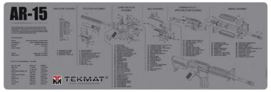 TekMat TEKR36AR15GY AR-15 Cleaning Mat Gray Rubber 12"x36" AR-15 Parts Diagram
