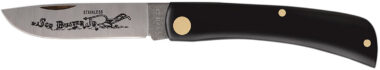 Case 00095 Sod Buster Jr. 2.80" Folding Skinner Plain Etched As-Ground Stainless Steel Blade Black Synthetic Handle