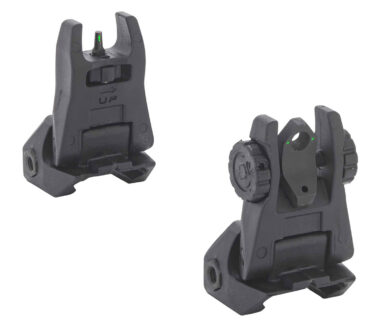 Meprolight USA 404100 FUBS Sight Set Black AR-15 Flip Up Green Tritium Front/Green Tritium Rear