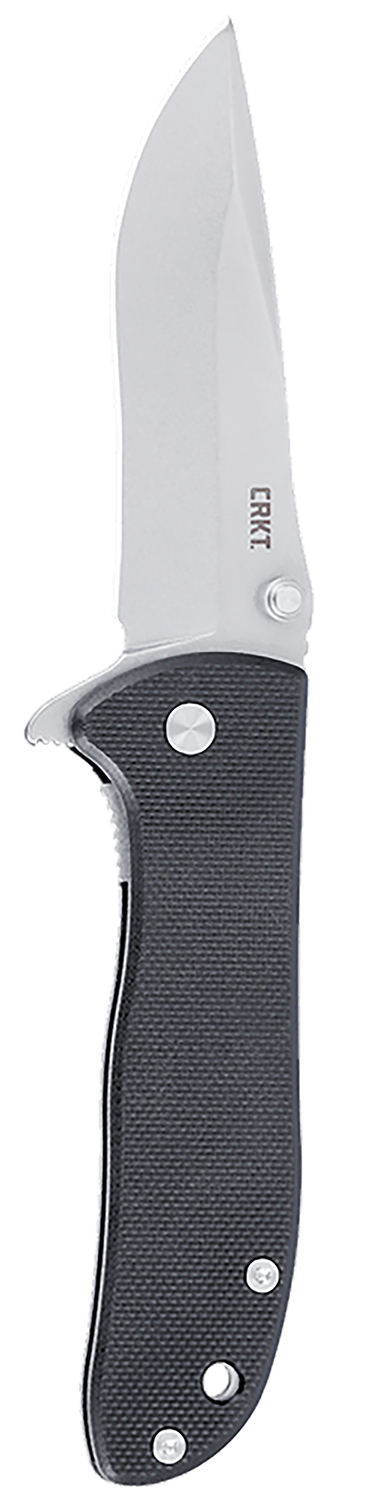 CRKT 6450D2 Drifter  EDC 2.88" Folding Drop Point Plain Stonewashed D2 Steel Blade, Black Textured G10 Handle