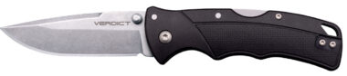Cold Steel CSFLC3SPSSZ Verdict  EDC 3" Tanto Plain Folding 4116 Krupp SS Blade, Black Textured GFN Handle