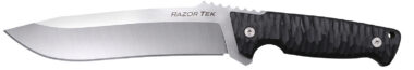 Cold Steel CSFX65RZR Razor Tek  EDC 6.50" Fixed Clip Point Plain Satin 4116 Krupp SS Blade, 6.13" Black Textured