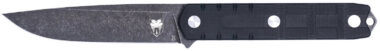 CobraTec Knives CTOWBLKDNS Outdoor Warrior 4.50" Fixed Drop Point Plain Stonewashed D2 Steel Blade, 4.75" Black Textured G10 Scales Handle