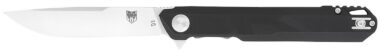 CobraTec Knives CTMONBLK Monarch  3.50" Folding Plain Satin D2 Steel Blade, 4.75" Black G10 Handle