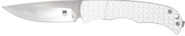 CobraTec Knives CTCLNHRSIL Cyclone Hidden Release 3" OTF Plain Satin D2 Steel Blade, 4" White Aluminum Handle