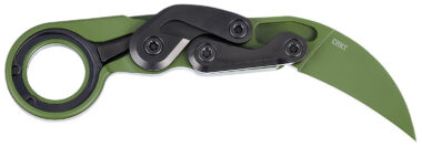 CRKT 4040BG Provoke  2.41" Folding Karambit Plain Bright Green Cerakote D2 Steel, Blade Bright Green Cerakote Aluminum Handle