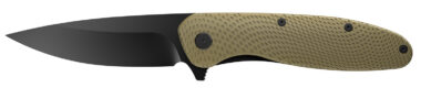 Outdoor Edge VD1C Viddux  3.15" Folding Drop Point Plain Black Oxide 4Cr14MoV Blade Green Glass-Filled Nylon Handle