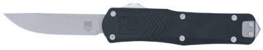 CobraTec Knives SBLKFSXGEN3DNS FS-X Gen III Small 2.75" OTF Drop Point Plain Stonewashed D2 Steel Blade, 3.88" Aluminum Handle
