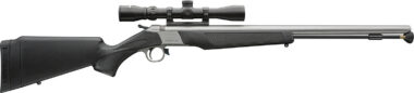 CVA PR2117SSCP Wolf w/Optic 50 Cal 24" Stainless Steel Barrel & Drilled & Tapped Stainless Steel Receiver, Fixed Black Synthetic Stock, KonusShot 3-9x32mm