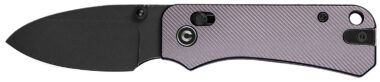 Civivi Knives C23074-2 Baby Banter 2 2.34": Folding Drop Point Plain Black Stonewashed Nitro-V Steel Blade, Purple Textured Aluminum Handle