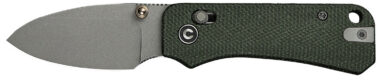Civivi Knives C23074-3 Baby Banter 2 2.34" Folding Drop Point Plain Gray Stonewashed Nitro-V Steel Blade, Green Textured Canvas Micarta Handle