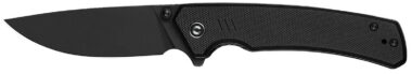 Civivi Knives C24012-1 Merit  3.28" Folding Drop Point Plain Black Stonewashed 14C28N Steel Blade, Black Textured G10 Handle